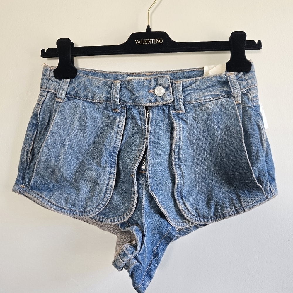 New Free People We The Free Prince Street Denim Western Cowboy Shorts Size 26 - Picture 12 of 14